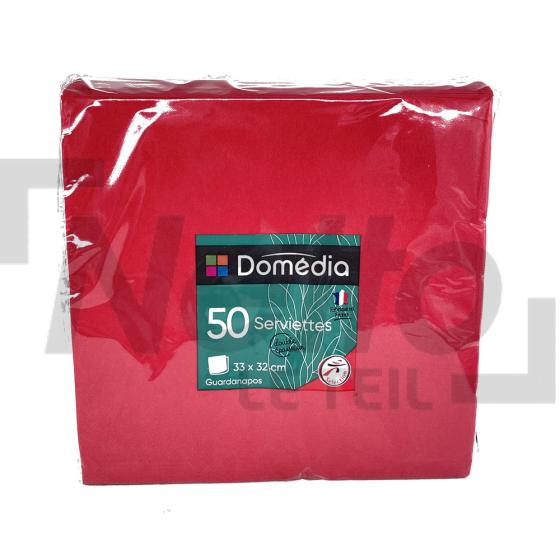 Serviette rouge x50 33x32cm - DOMEDIA