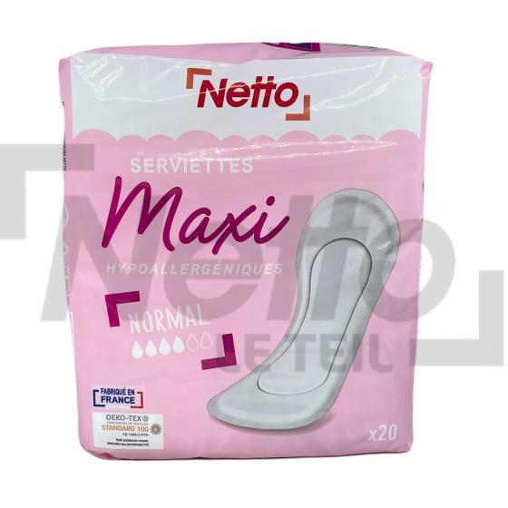 Serviettes hygièniques maxi normal x20 - NETTO