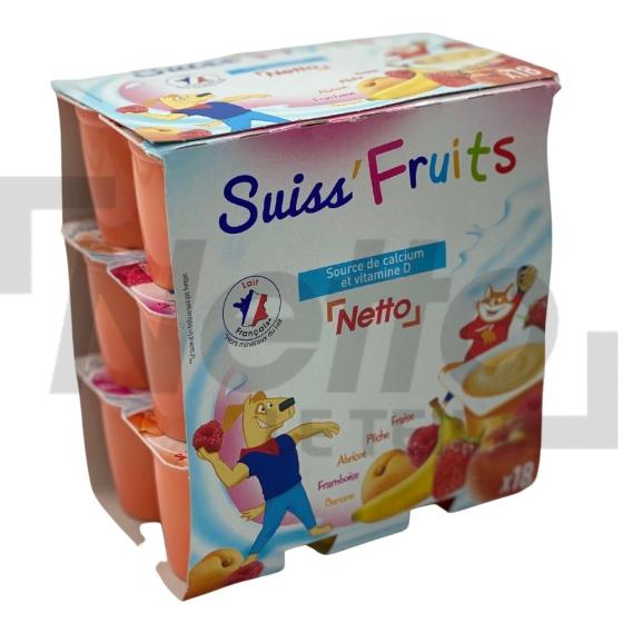 Suiss'Fruits fromage frais aux fruits multi-saveurs 2,9% MG 18x50g - NETTO