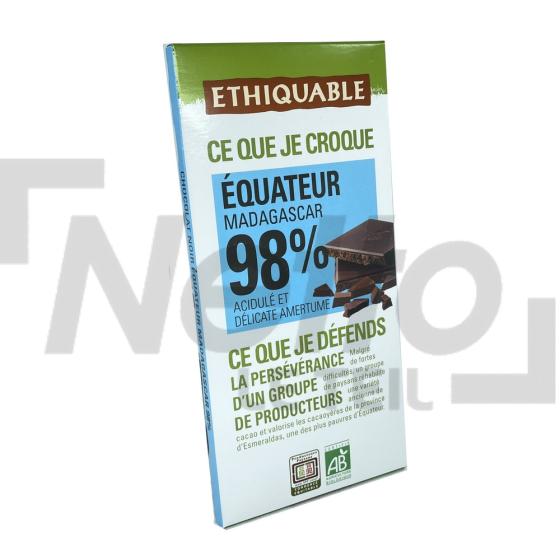 Tablette de chocolat Bio acidulé et aux délicates amertumes 100g - ÉTHIQUABLE