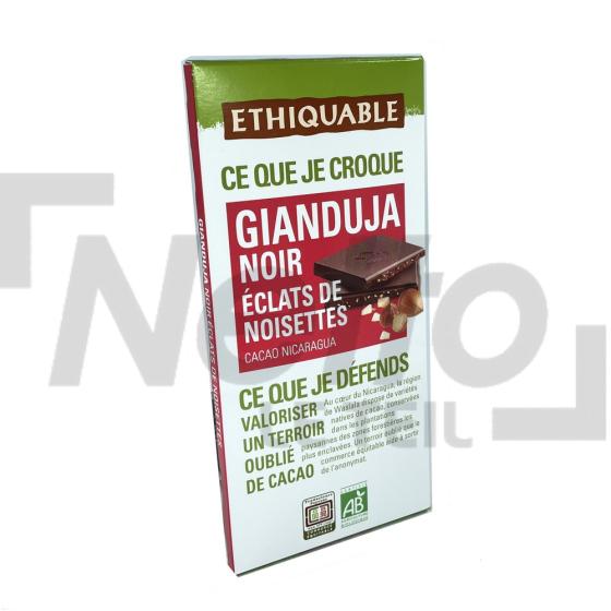 Tablette de chocolat Bio aux éclats de noisettes de Gianduja 100g - ÉTHIQUABLE