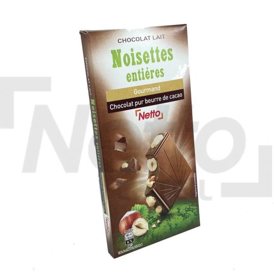 Tablette de chocolat au lait aux noisettes entières torréfiées 200g - NETTO