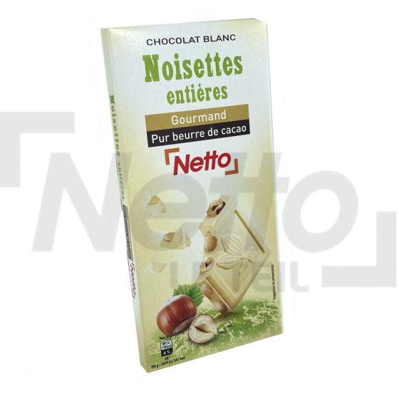 Tablette de chocolat blanc aux noisettes entières 200g - NETTO