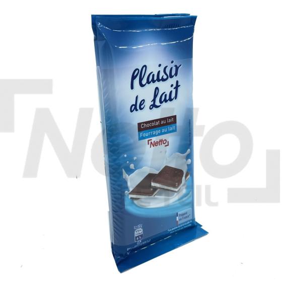 Tablette de chocolat chocolat au lait fourrage au lait x2 200g - NETTO