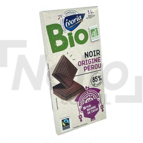 Tablette de chocolat noir Bio du Pérou 85% de cacao 100g - IVORIA