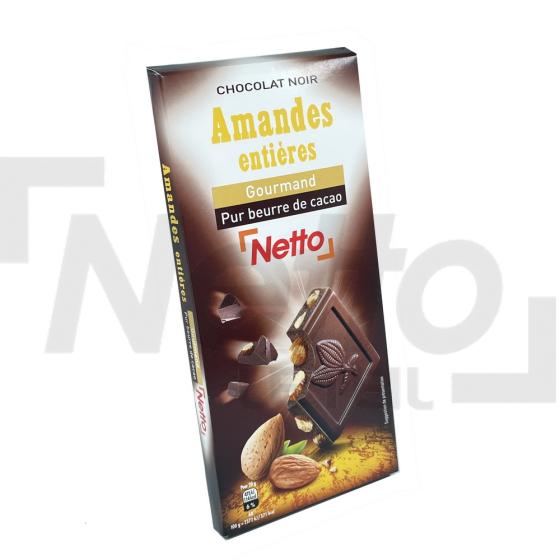 Tablette de chocolat noir aux amandes entières 200g - NETTO