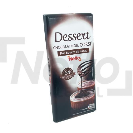 Tablette de chocolat noir corsé dessert 200g - NETTO