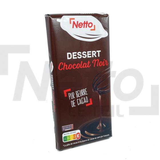Tablette de chocolat noir dessert pur beurre de cacao 200g - NETTO