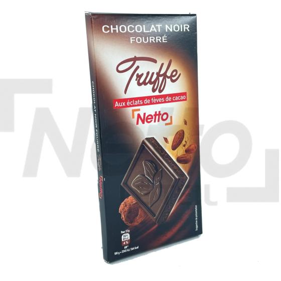Tablette de chocolat noir fourrée truffe fantaisie aux éclats de fèves de cacao 150g - NETTO