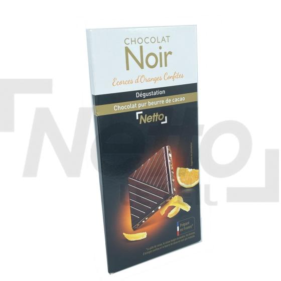 Tablette dégustation de chocolat noir aux écorces d'oranges confites 100g - NETTO
