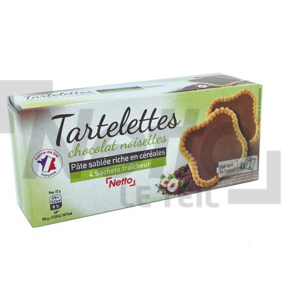 Tartelettes sablées aux céréales parfum chocolat/noisette x4 sachets de 2 biscuits 127g - NETTO