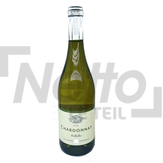 Vin blanc chardonnay 2020 13,5% vol 75cl - VIGNERONS ARDÉCHOIS