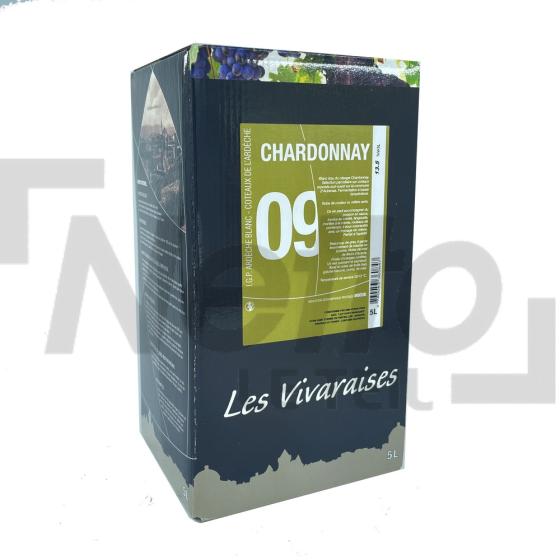 Vin blanc chardonnay Numéro 09 13,5% vol 5L  - LES VIVARAISES