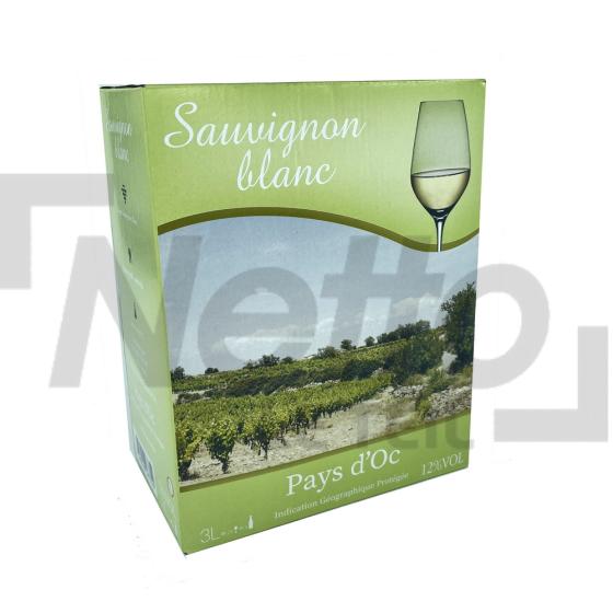 Vin blanc sauvignon 12% vol 3L - PAYS D'OC