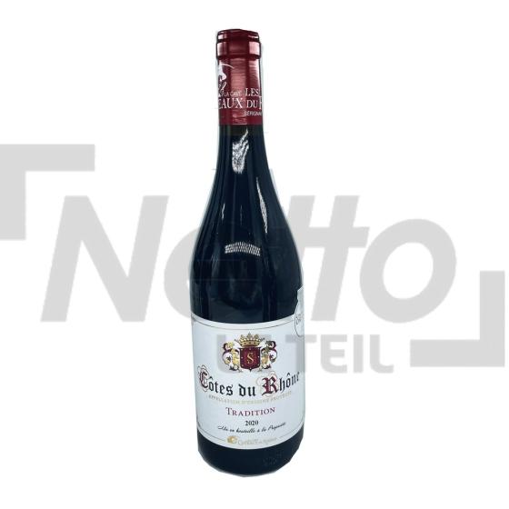 Vin rouge des côte du Rhône tradition 2020 14% vol 75cl  - CAVE LES COTEAUX DU RHONE