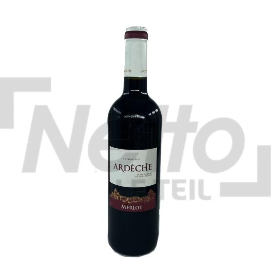 Vin rouge merlot des coteaux de l'Ardèche 15% vol 75cl  - VIGNERONS ARDÉCHOIS