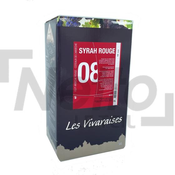 Vin rouge syrah Numéro 08 14% vol 5L - LES VIVARAISES