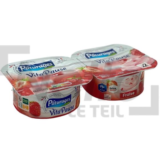 Vita Pause spécialité laitière fromage frais saveur fraise 2x150g - PATURAGES