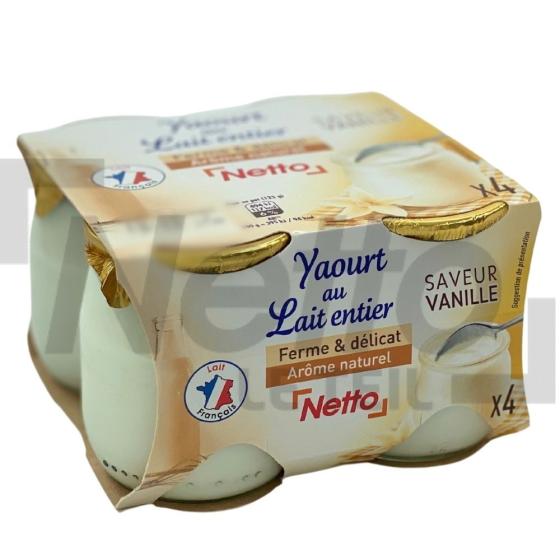 Yaourt lait entier saveur vanille 4x125g - NETTO